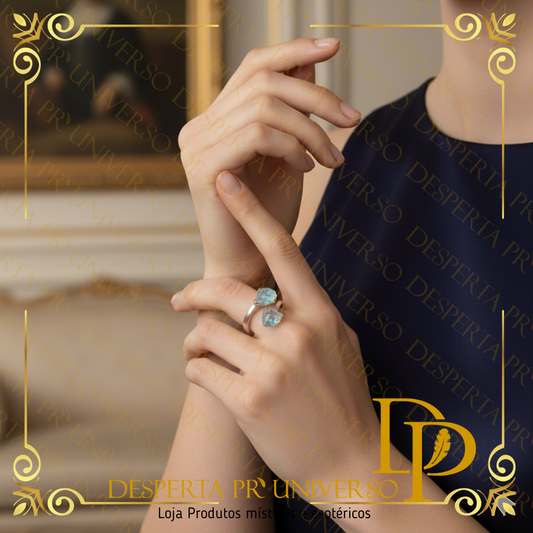 Anel de Água-Marinha em Prata de Lei