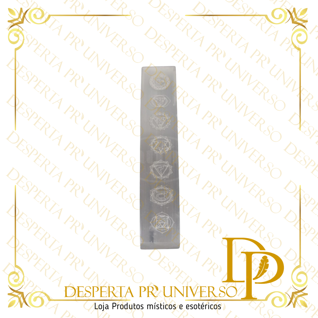Selenita Placa 7 Chakras 20x4cm
