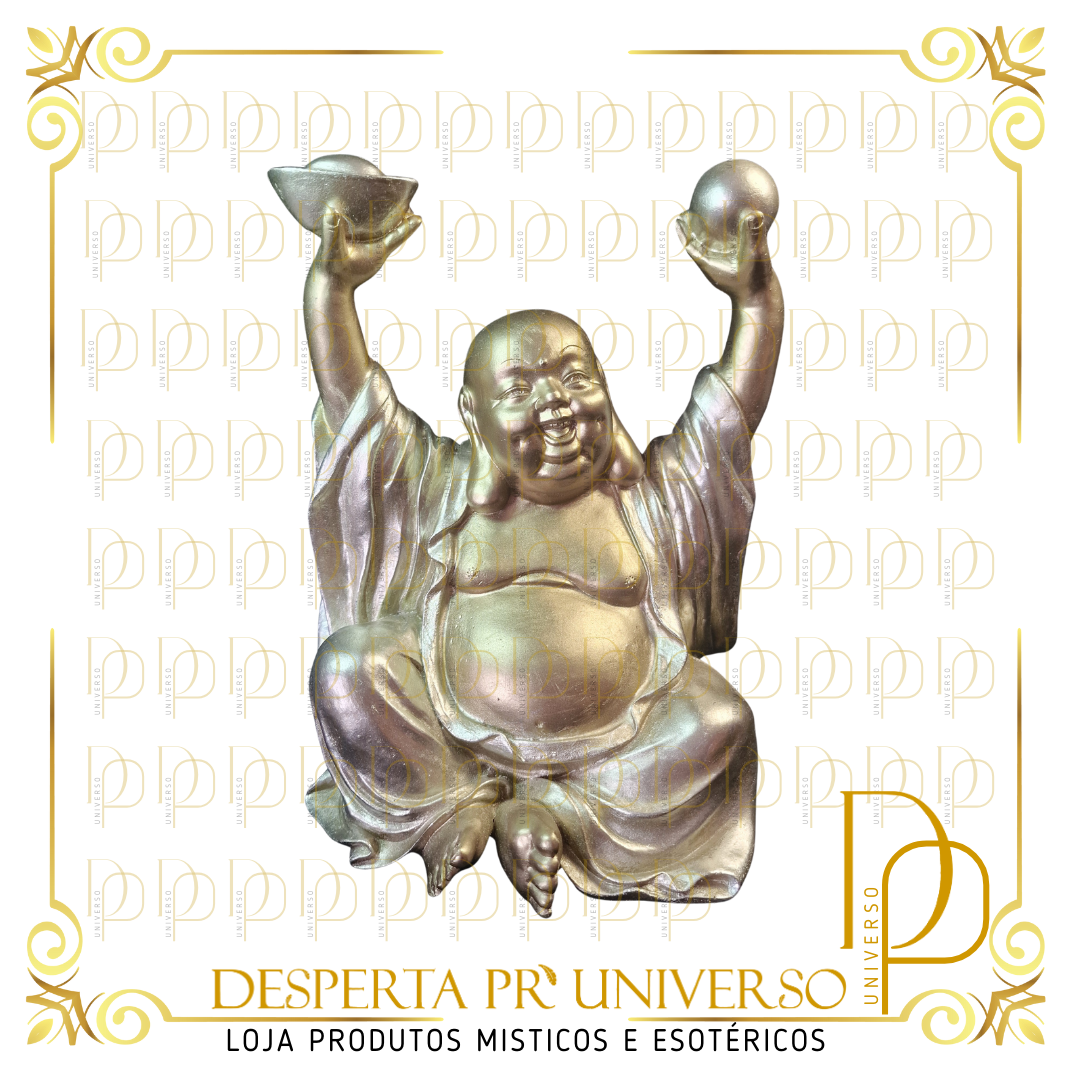 Buda Dourado da Fortuna - Resina 21 cm