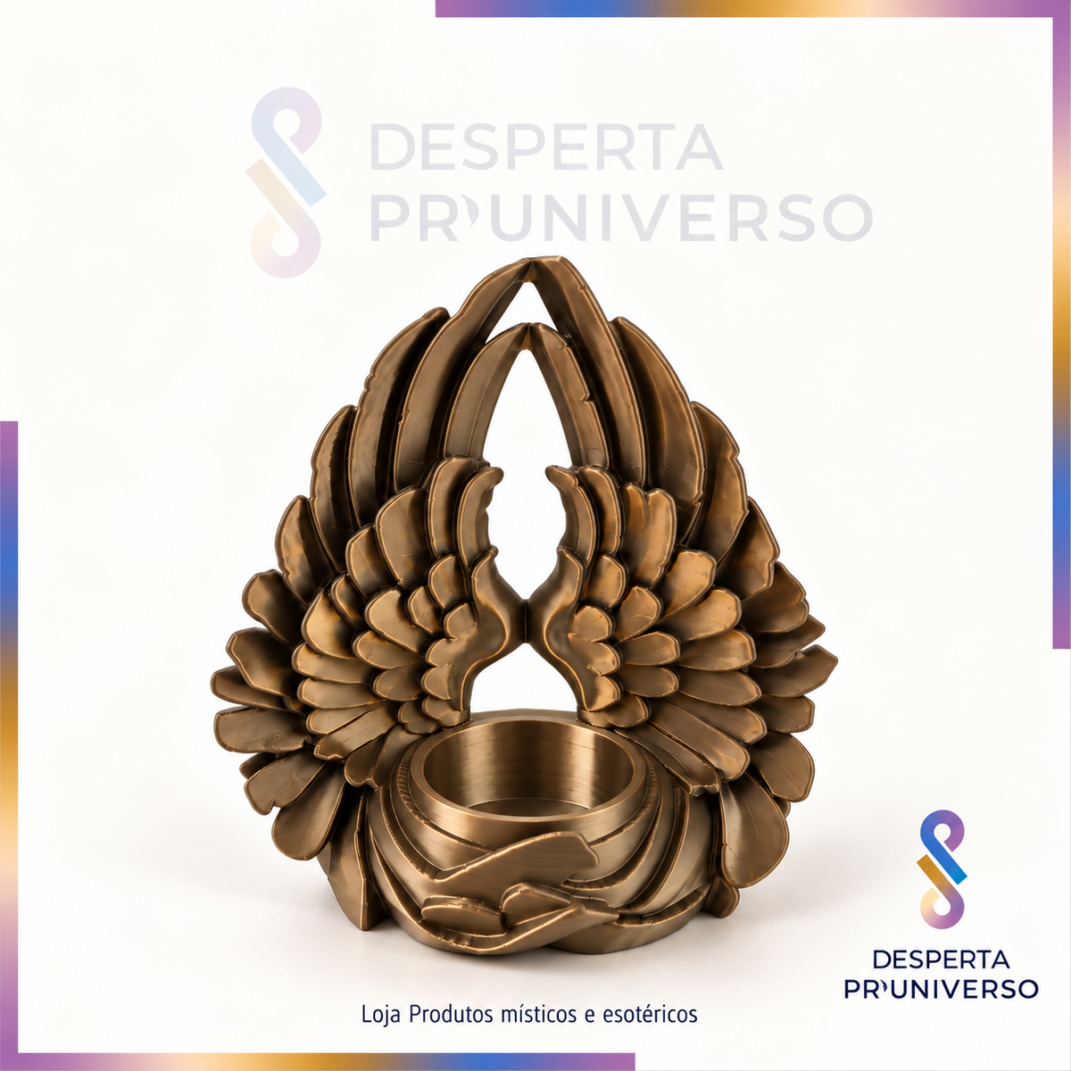 Suporte de Vela Tealight | Asas de Anjo 3D