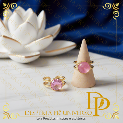 Anel de Quartzo Rosa – Amor, Acolhimento e Cura Emocional