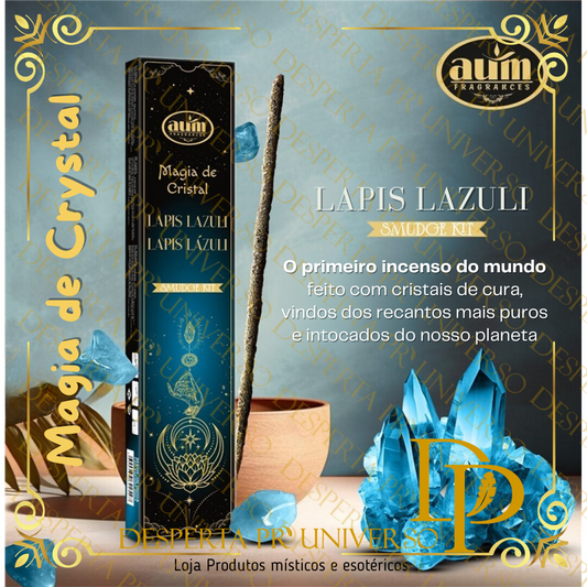 Incenso Aum Magia de Cristal 20g+Cristal Lapis Lazuli