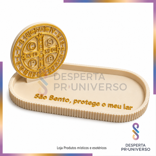Tabuleiro Oval de São Bento 3D | Proteção do Lar
