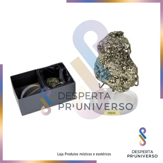 Pirite + Caixa + Expositor — Prosperidade | Proteção | Foco