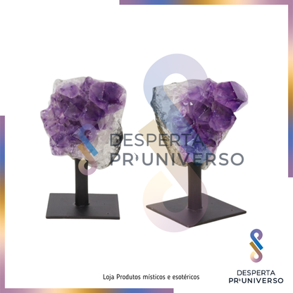 Drusa de Ametista com Base em Metal