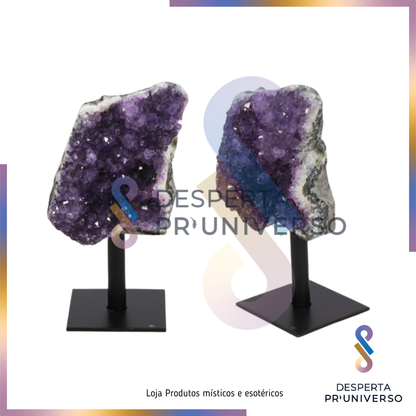 Drusa de Ametista com Base em Metal