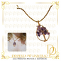 Colar  Aço Inoxidavel Dourado Arvore da Vida Cristal