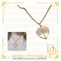 Colar  Aço Inoxidavel Dourado Arvore da Vida Cristal