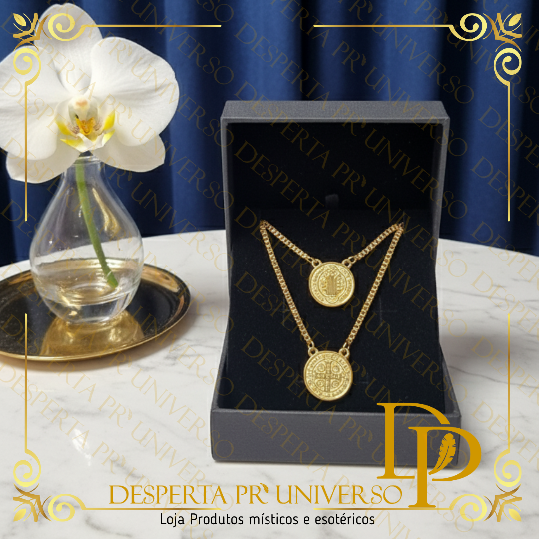 Escapulário São Bento Dourado