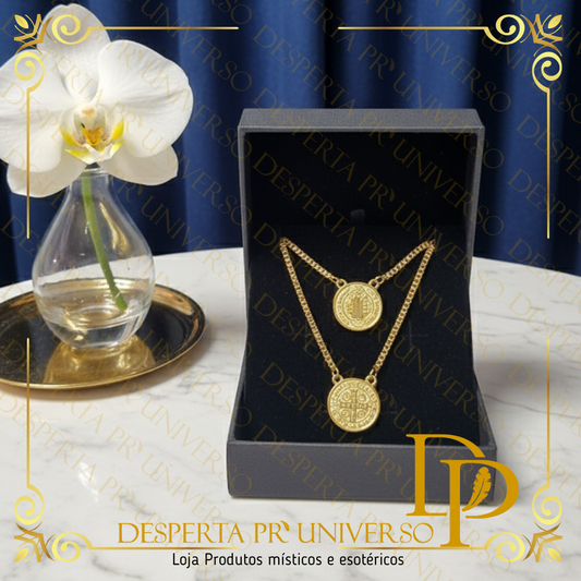 Escapulário São Bento Dourado