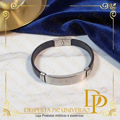 Pulseira Pai Nosso em Aço Inoxidável