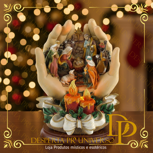 Sagrada Família nas Mãos Divinas Com LED