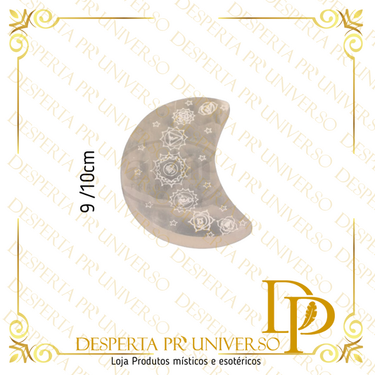 Selenita Base Lua c/7 Chakras 10cm