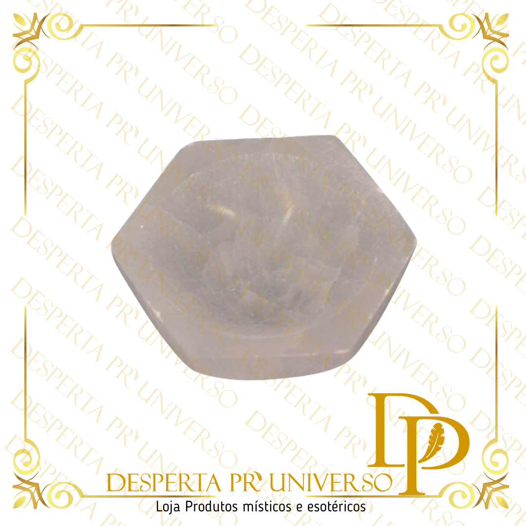 Selenita Taça Hexagonal 10cm