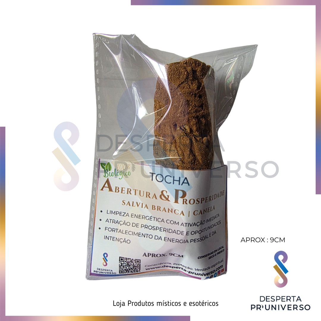 Tocha Abertura & Prosperidade – Sálvia Branca e Canela