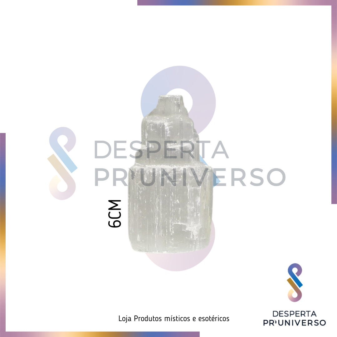 Torre de Selenite 6 cm — Limpeza energética | Proteção | Recarga de cristais