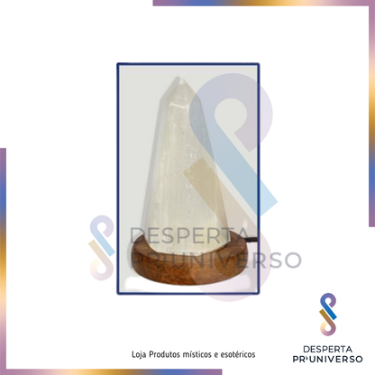 Candeeiro Pirâmide de Selenite 10 cm (LED)