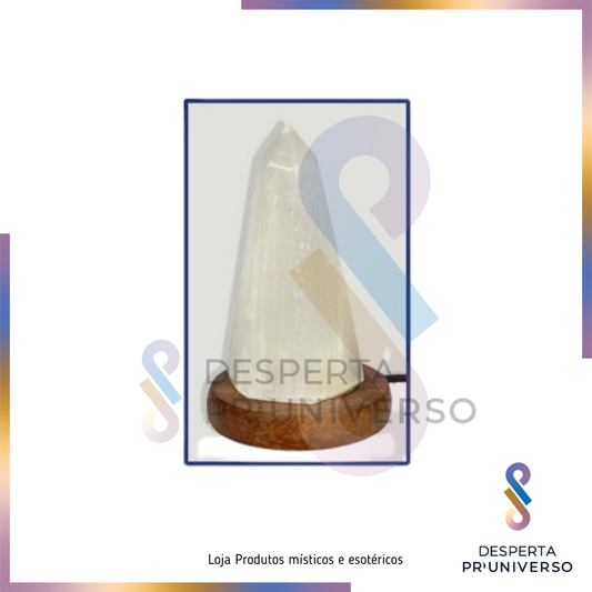 Candeeiro Pirâmide de Selenite 10 cm (LED)