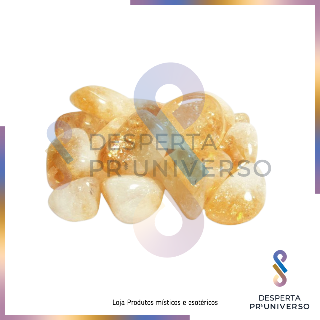 Citrino Rolado ( 1-1,5cm)— Abundância | Confiança | Energia (Plexo Solar)