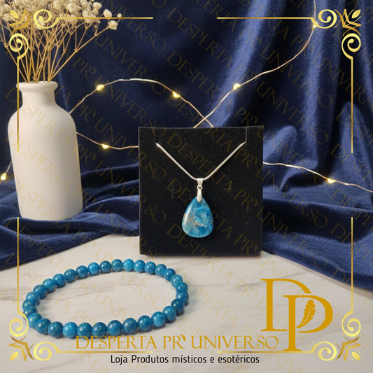 Conjunto Apatite – Pulseira + Colar (Pendente em Gota)