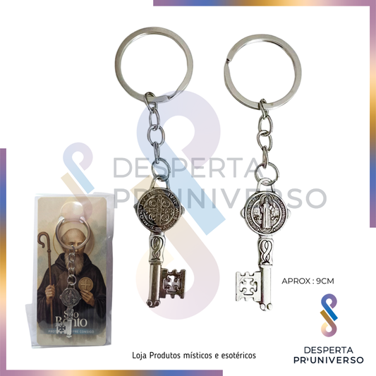 Porta-Chaves da Medalha de São Bento –Chave Proteção e Blindagem Espiritual