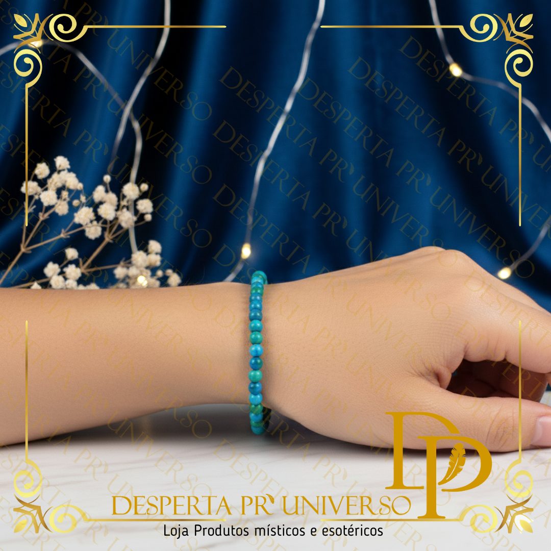 Pulseira de Chrysocolla – Cura Emocional, Sabedoria e Força Interior (4mm)