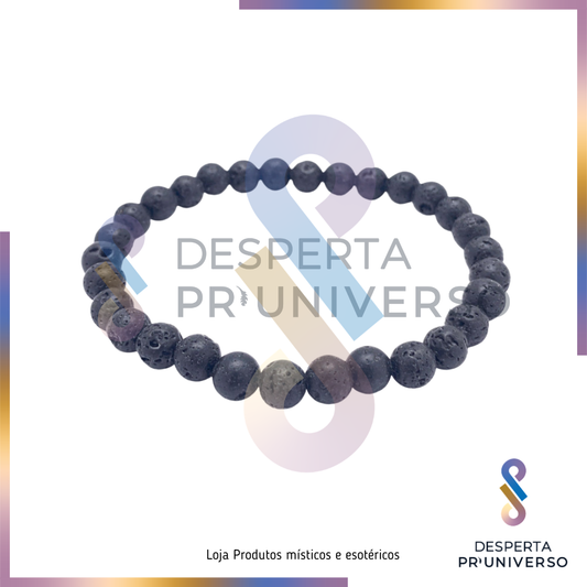 Pulseira de Pedra Vulcânica Natural 6mm