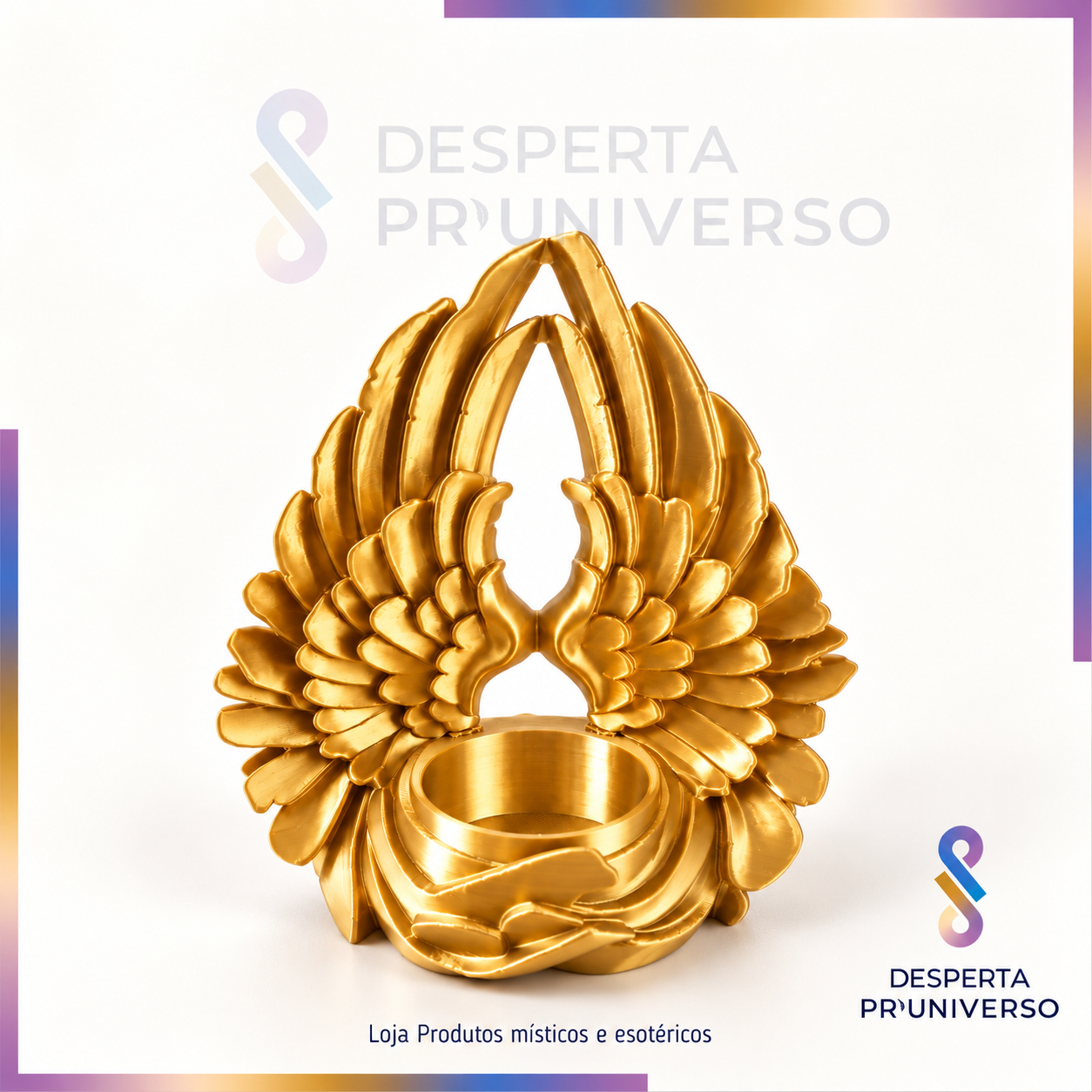 Suporte de Vela Tealight | Asas de Anjo 3D
