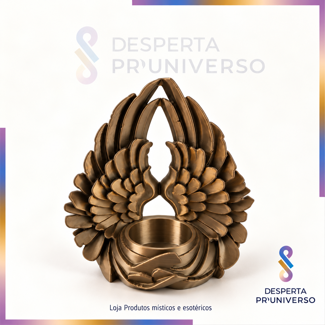 Suporte de Vela Tealight | Asas de Anjo 3D