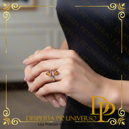 Anel em Prata de Lei com Citrino Natural