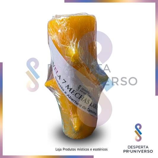 Velão de 7 Mechas Laranja — Sucesso, Prosperidade e Abertura de Caminhos