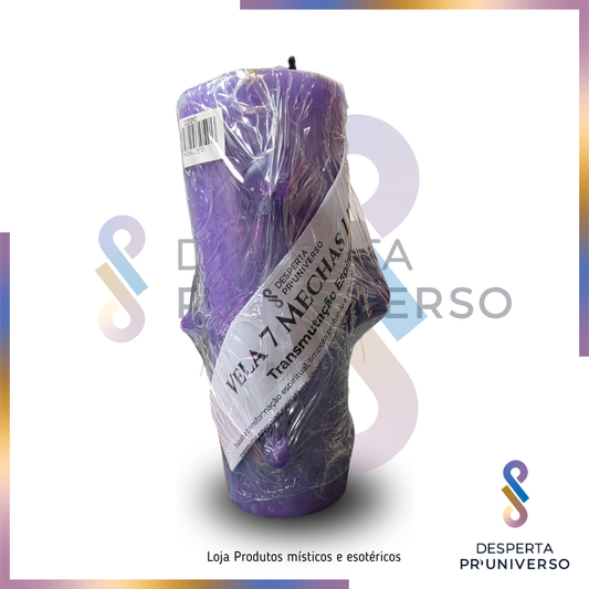 Velão de 7 Mechas Lilás — Transmutação, Limpeza Espiritual e Elevação Vibracional