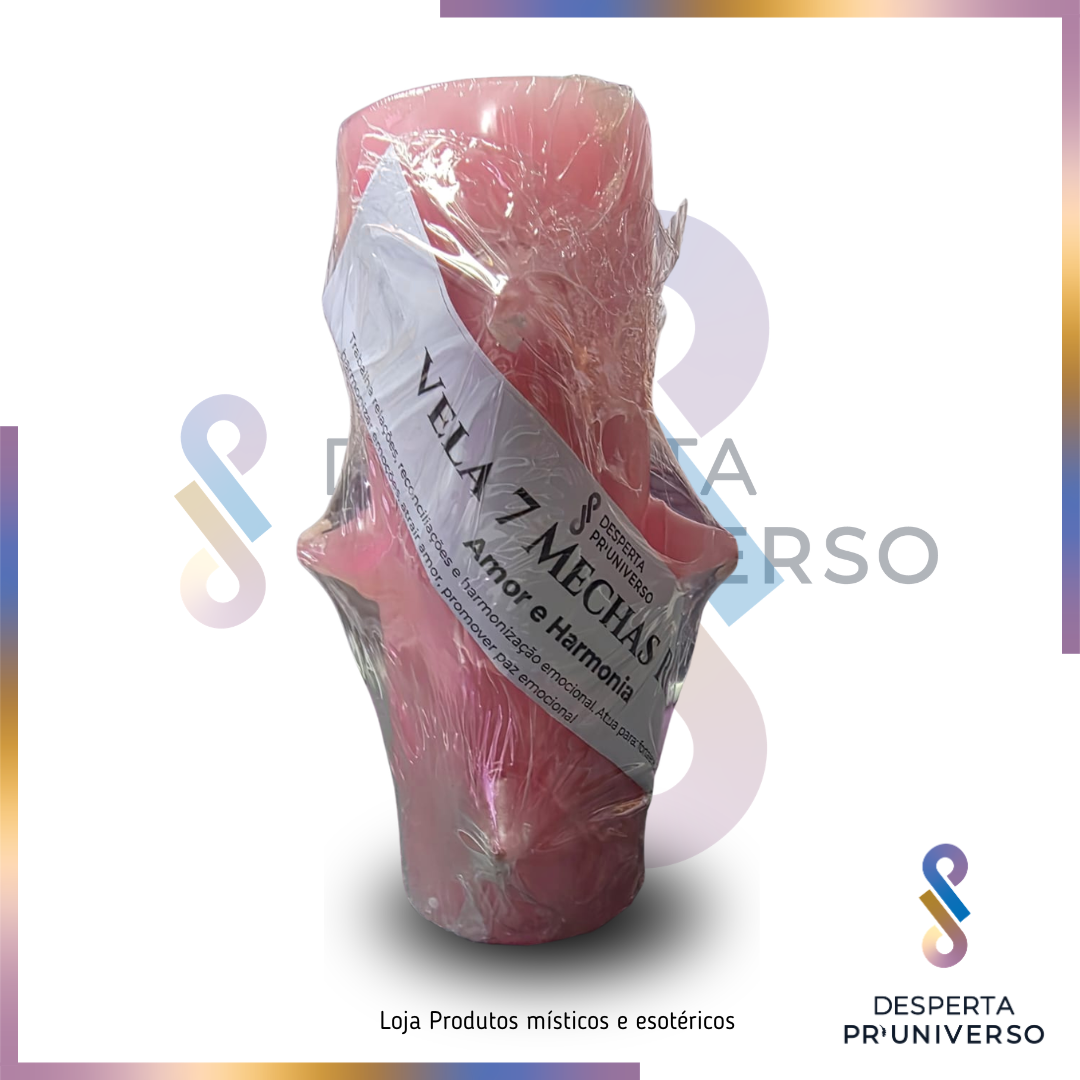 Velão de 7 Mechas Rosa — Amor, Harmonia e Cura Emocional